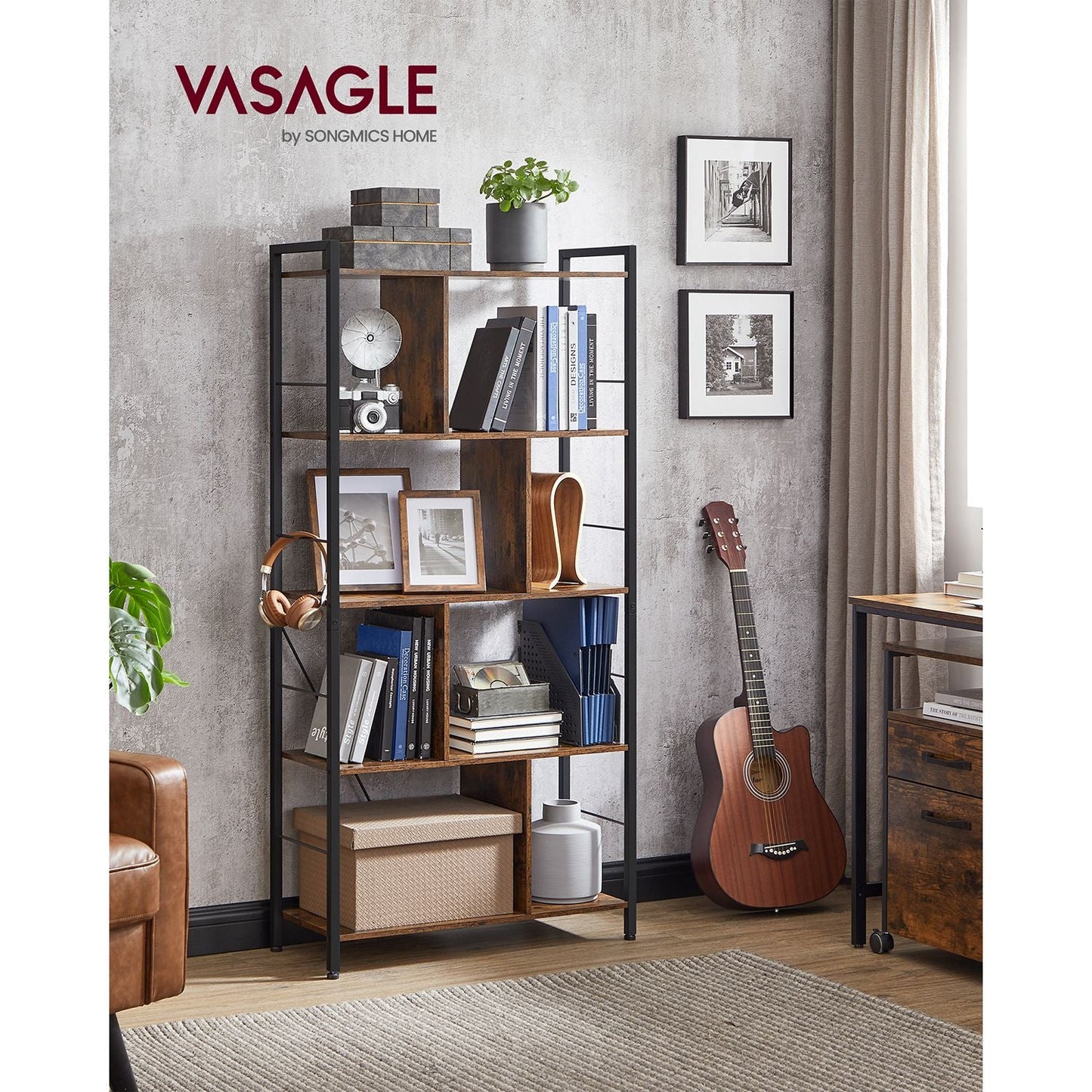 5 Tier Shelving Unit with Open Compartments
