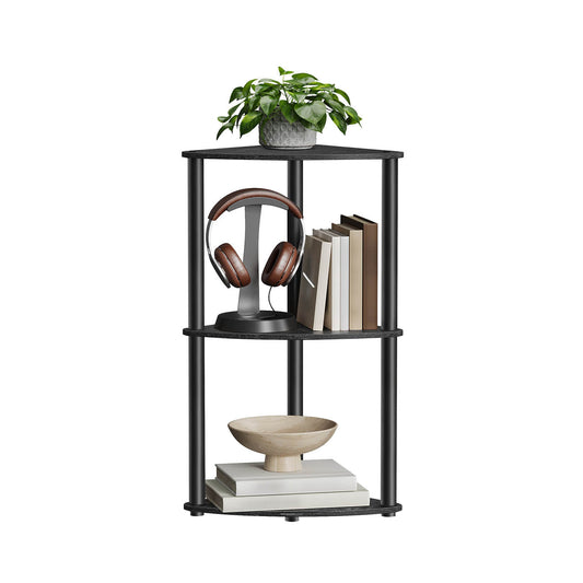 Superfast Toolless Assembly Corner Shelf Stand 3-Tier Ink Black