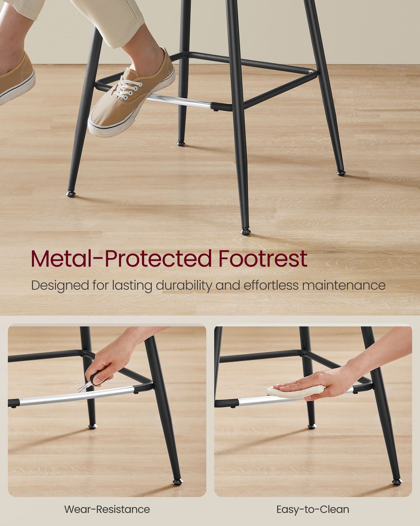 Bar Height Bar Stools with Back Set of 2
