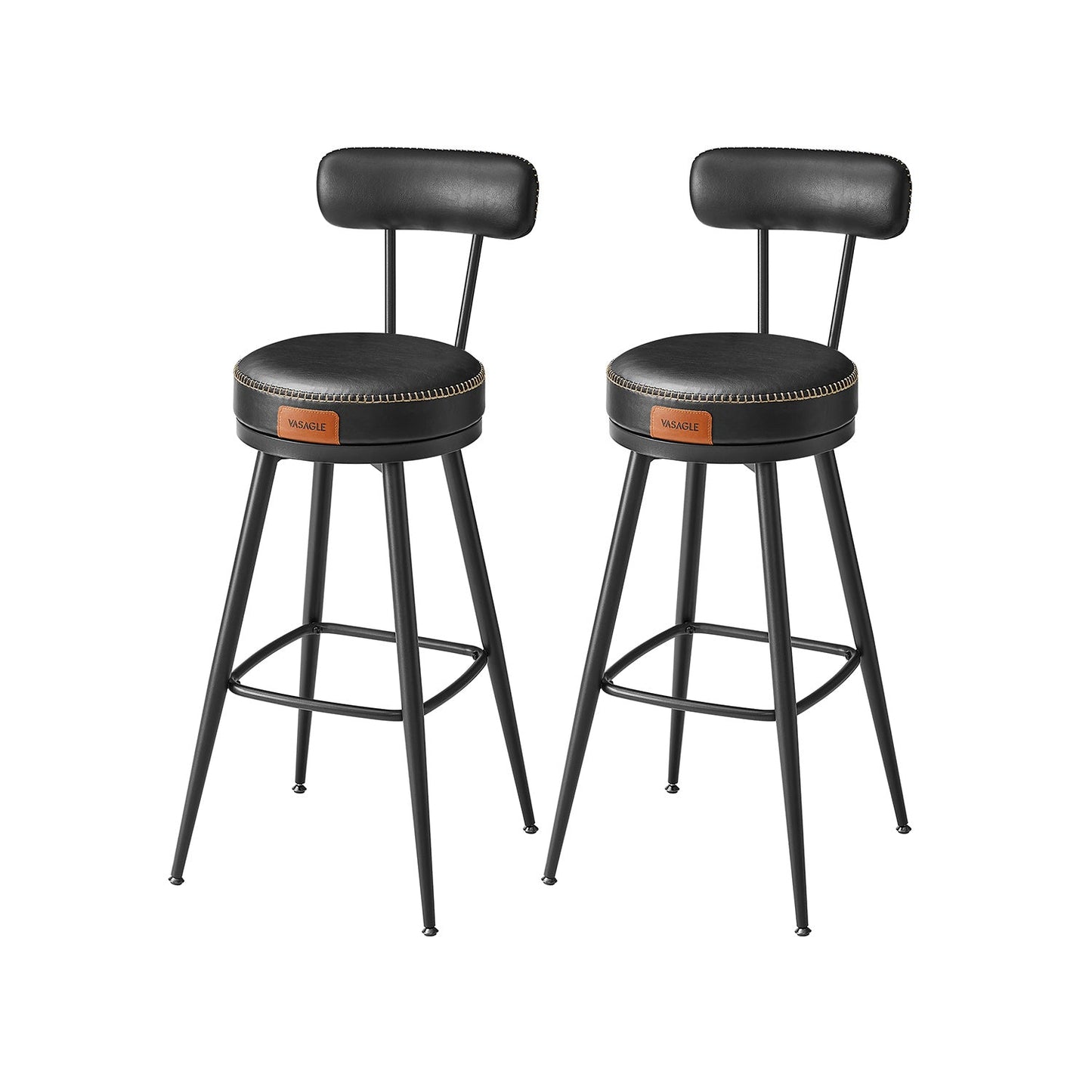 EKHO Collection - Swivel Bar Stools with Backs, 30-Inch Tall