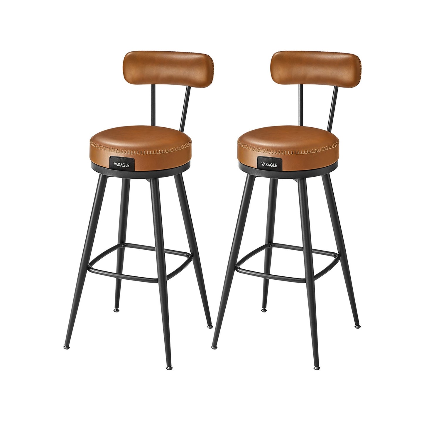 EKHO Collection - Swivel Bar Stools with Backs, 30-Inch Tall