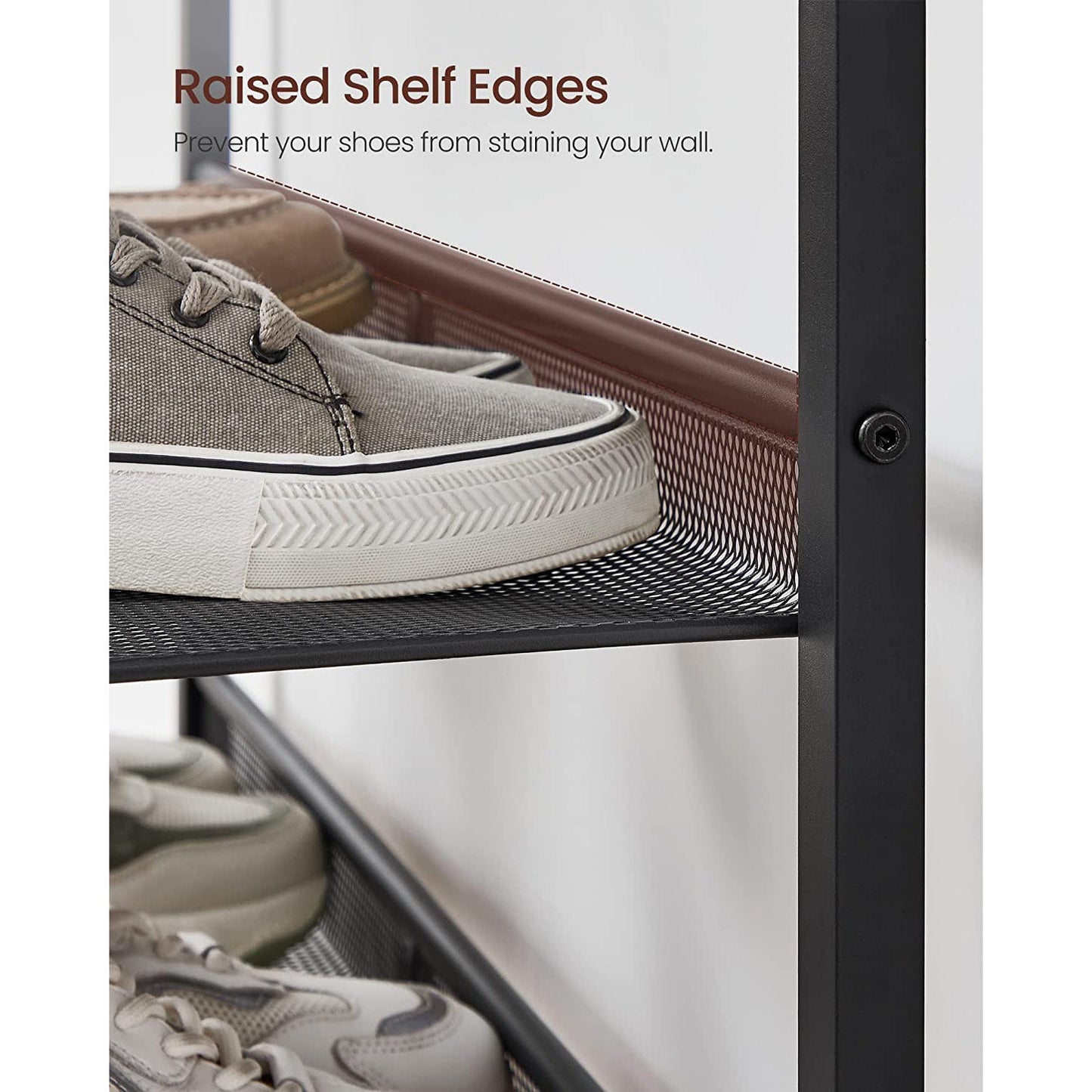 5-Tier Shoe Rack with Storage Shelves and Spacious Top