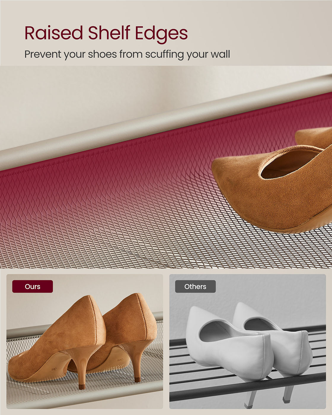 5-Tier Shoe Rack with Storage Shelves and Spacious Top