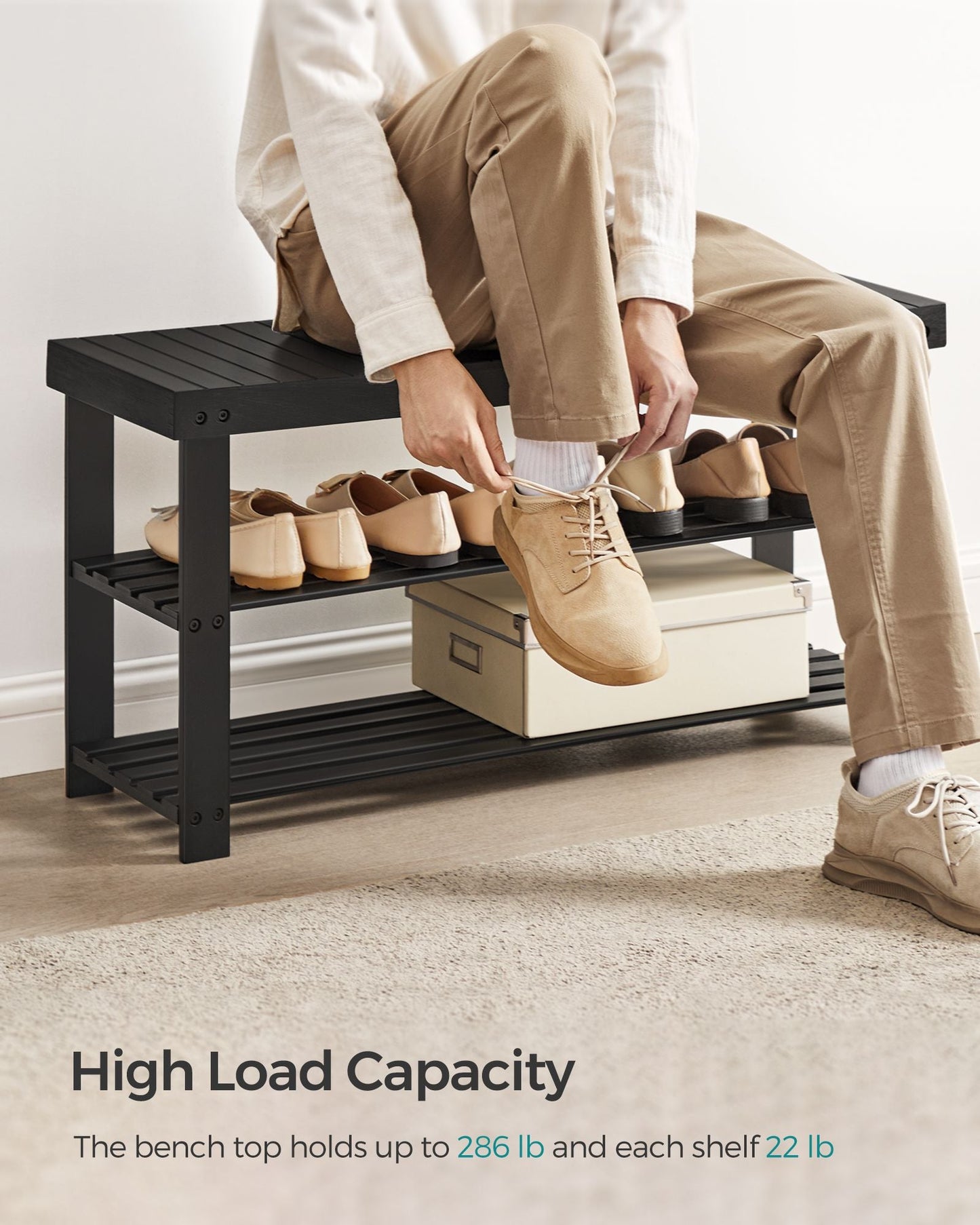 3-Tier Bamboo Shoe Storage Organizer