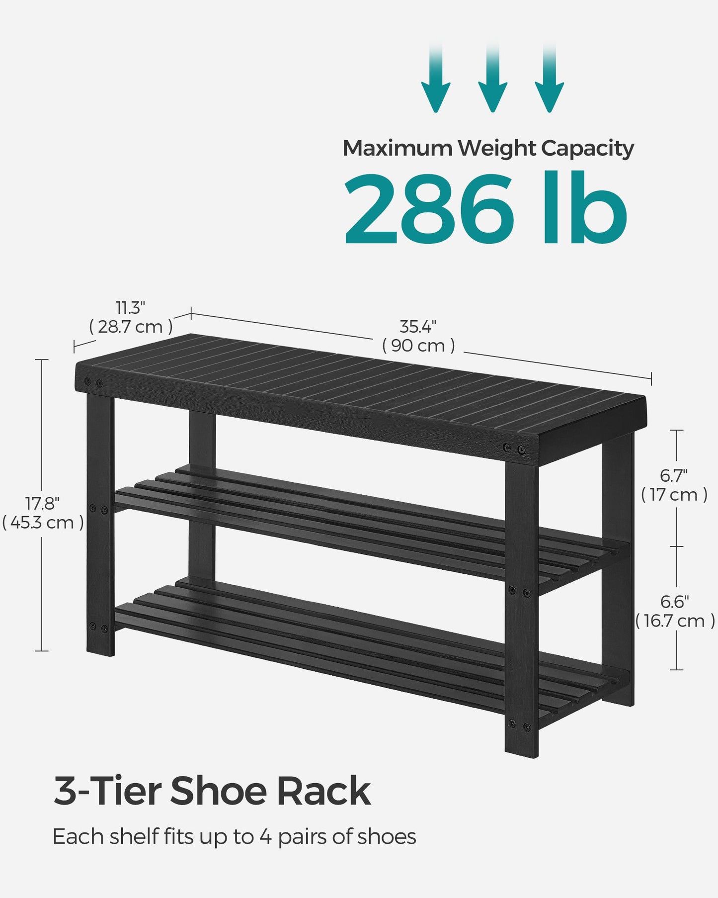 3-Tier Bamboo Shoe Storage Organizer