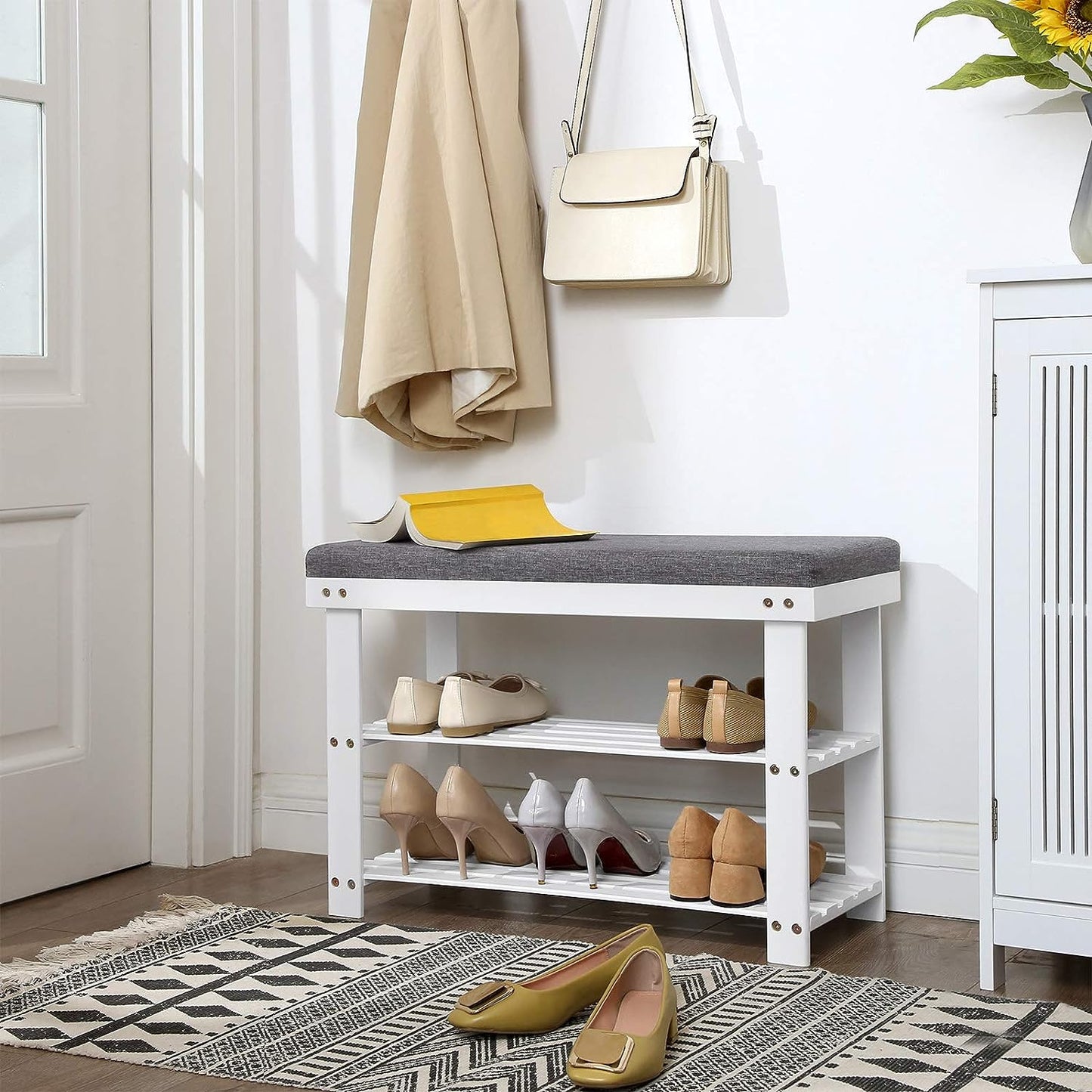 3-Tier Bamboo Shoe Bench