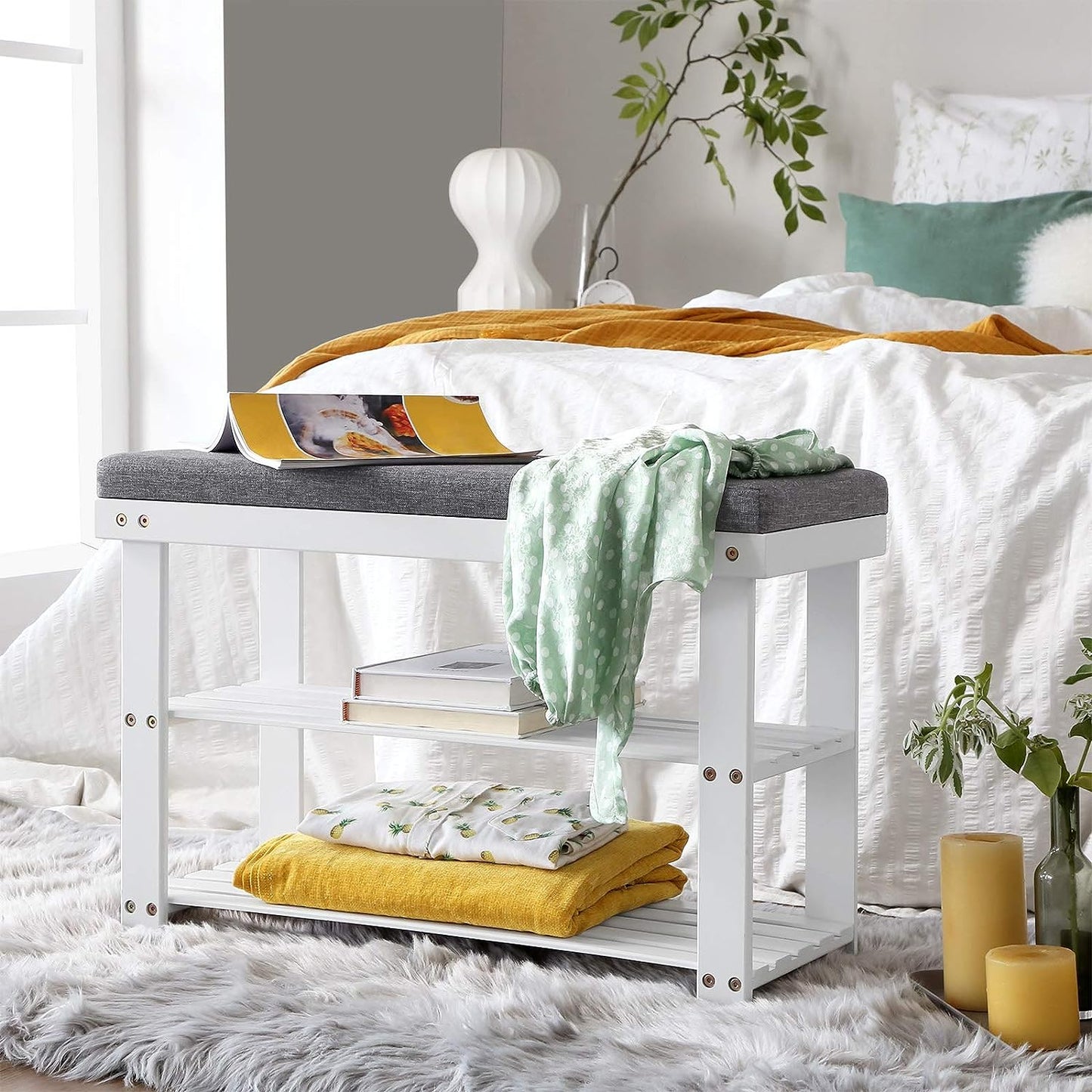 3-Tier Bamboo Shoe Bench
