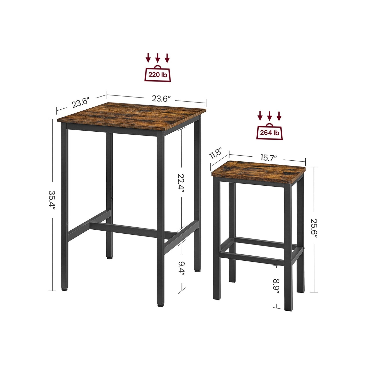 Bar Table and Chairs Set
