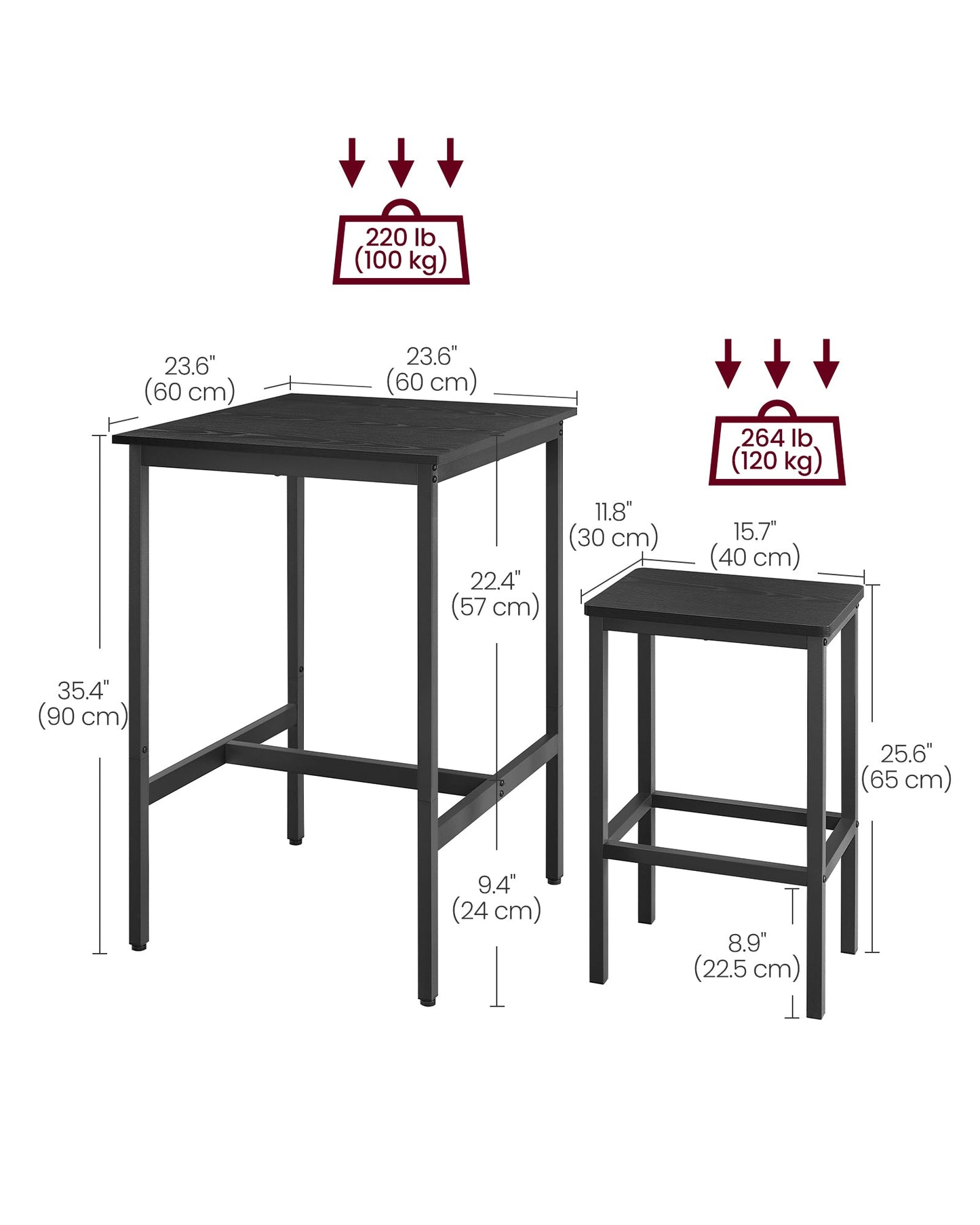 Bar Table and Chairs Set