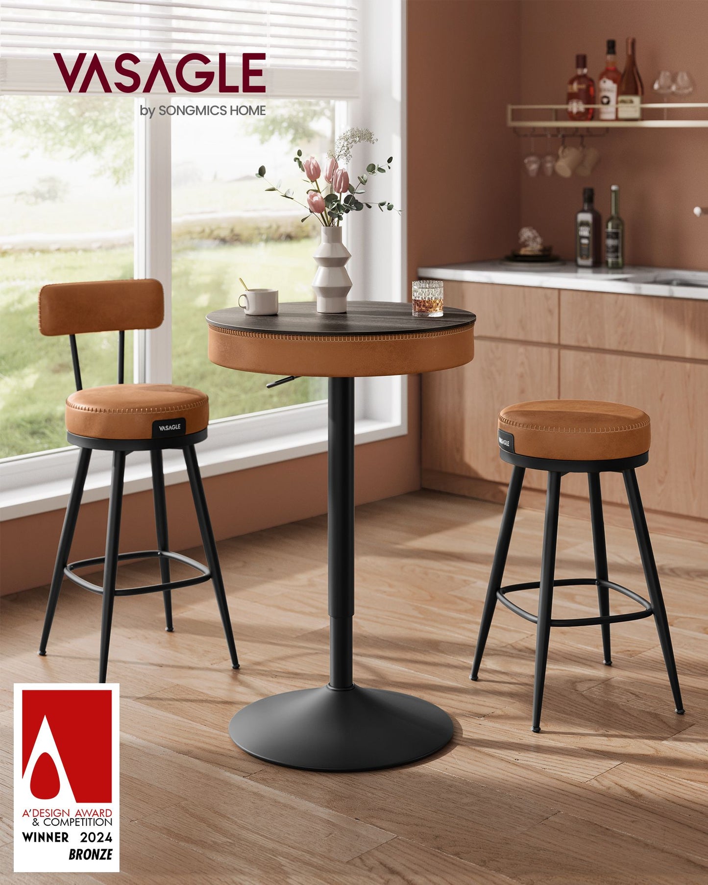 EKHO Collection - Height Adjustable Bar Table Set of 2