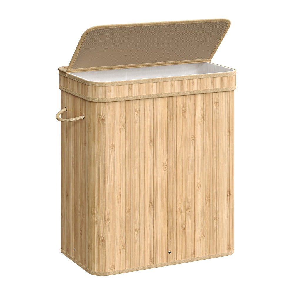 Bamboo Laundry Hamper with Lid, 39.6-Gallons