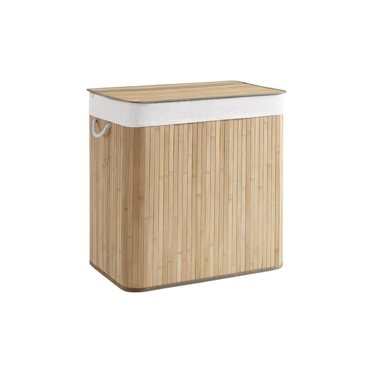3-Section Laundry Hamper with Lid 39.6 Gallons (150L)