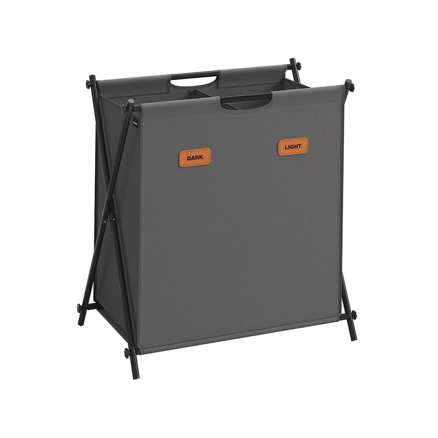 Laundry Hamper 2 Sections with Collapsible X-Frame, 30.4 Gal.