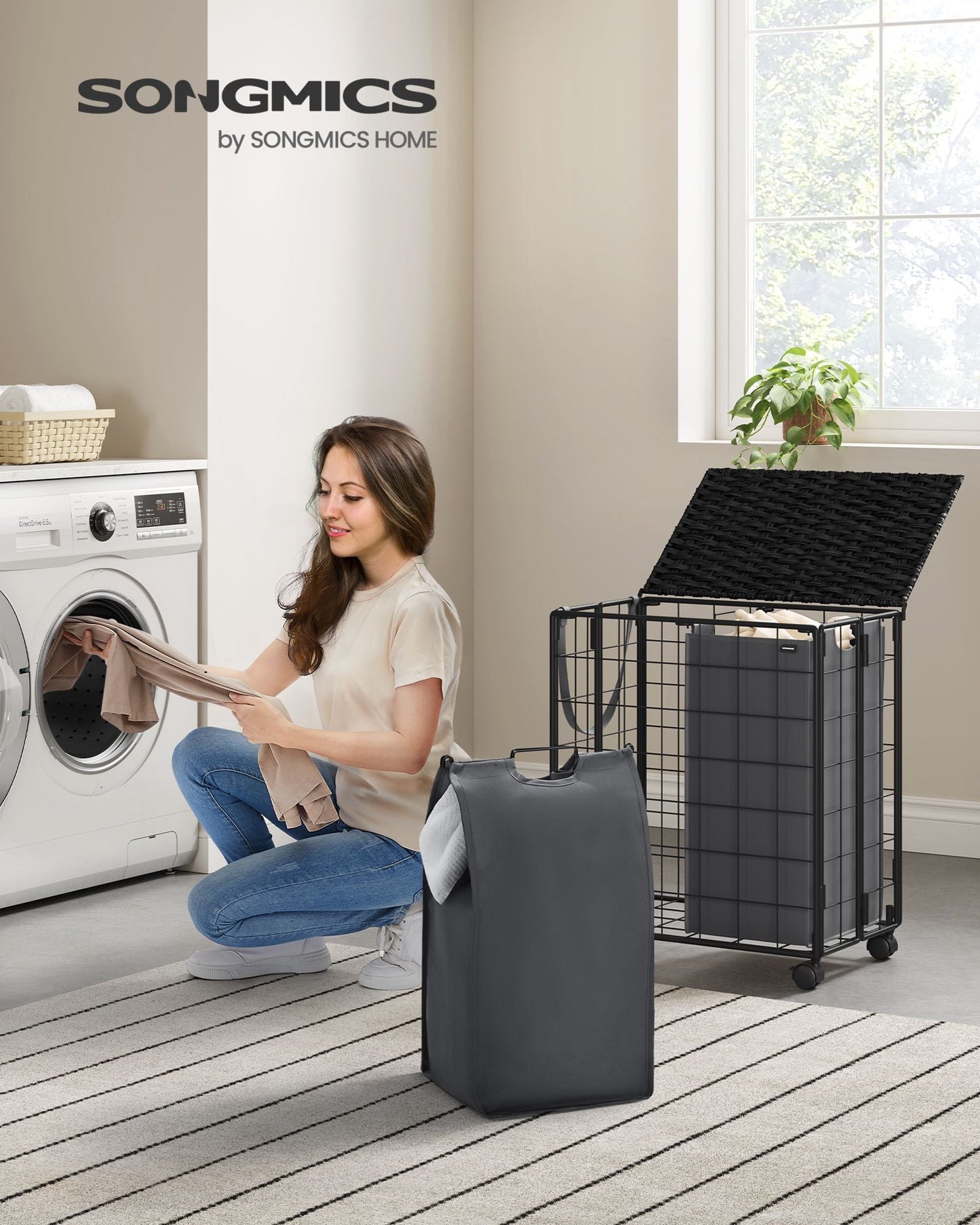 29.1-Gallon Laundry Hamper with Wheels