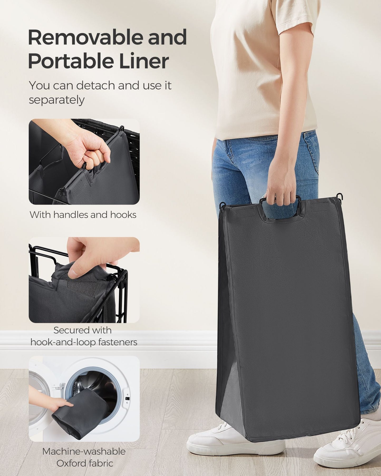 29.1-Gallon Laundry Hamper with Wheels