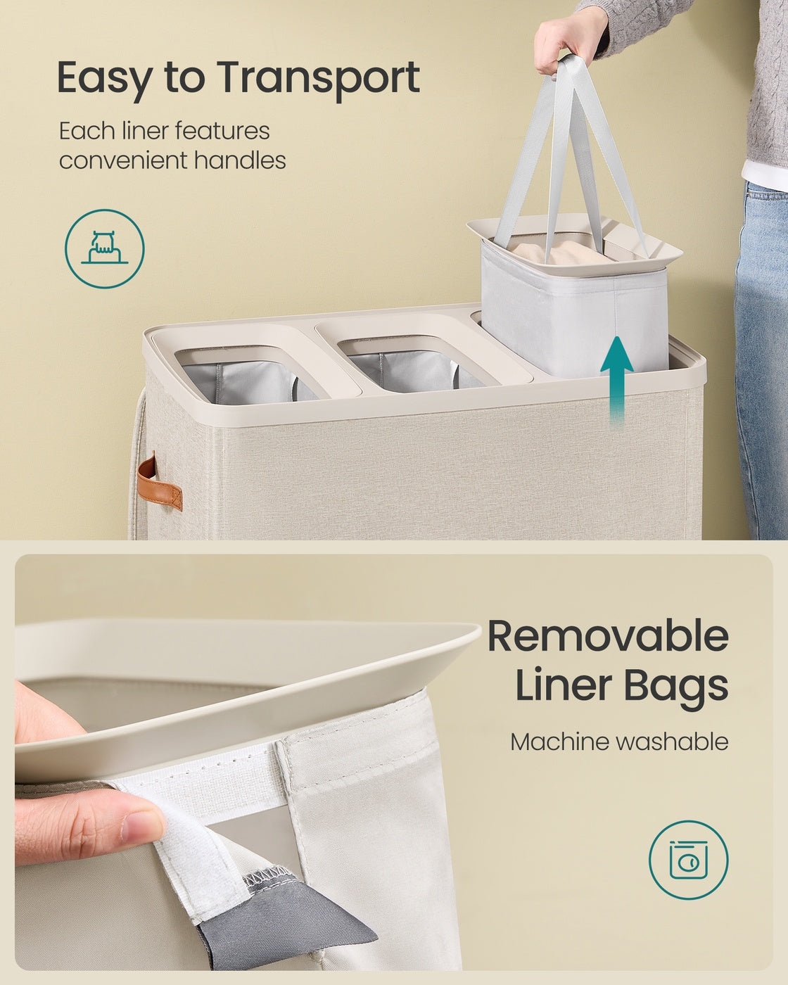50.2 Gal. Laundry Hamper with Lid and Handles
