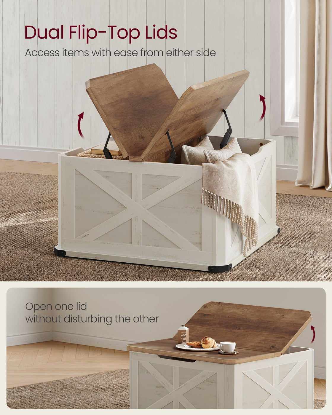 Farmhouse Coffee Table with Storage