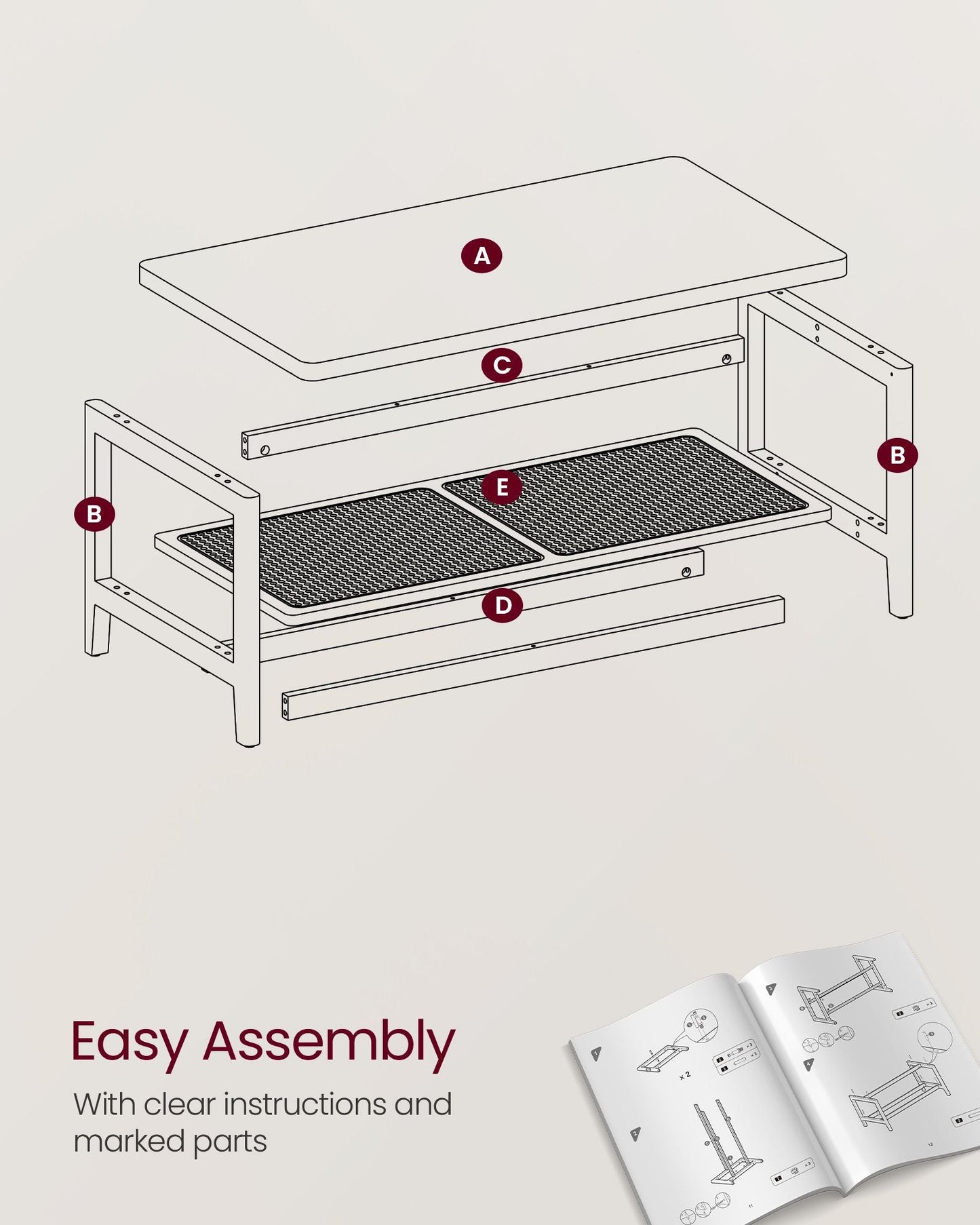 2-Tier Rectangular Coffee Table