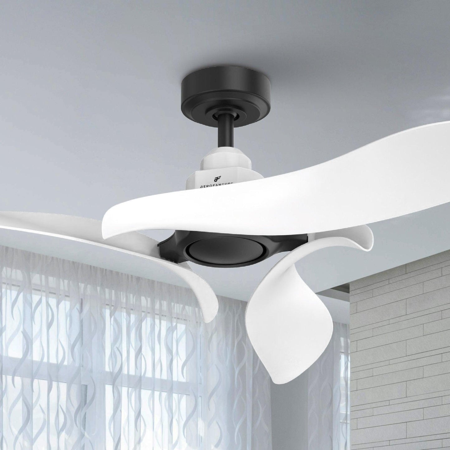 54" DC Motor 6 Speed Black Ceiling Fan