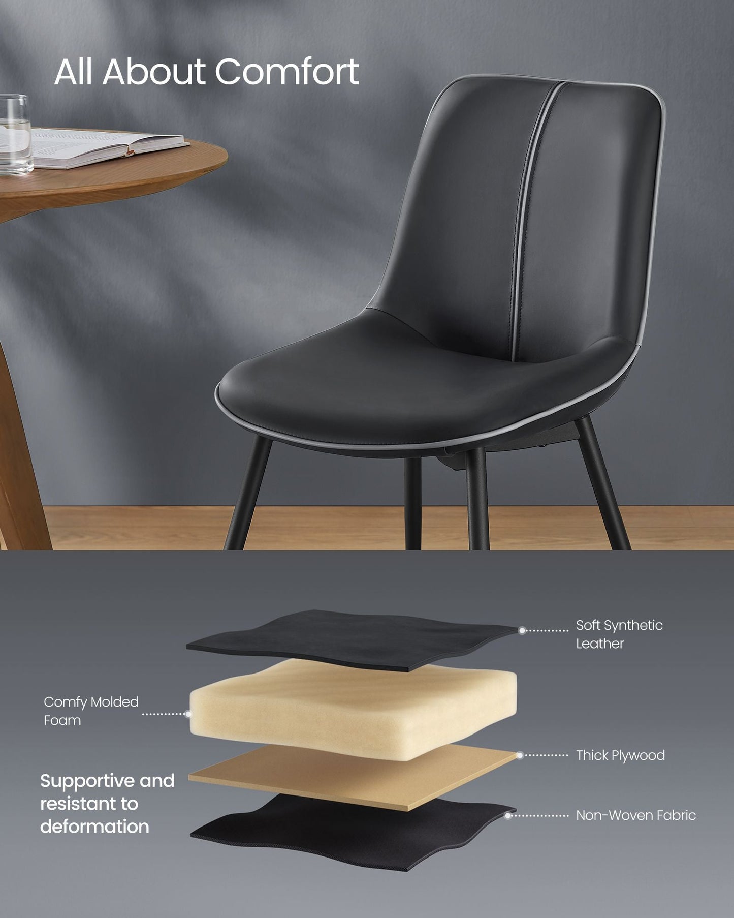 Leather Dining Chairs Set of 4