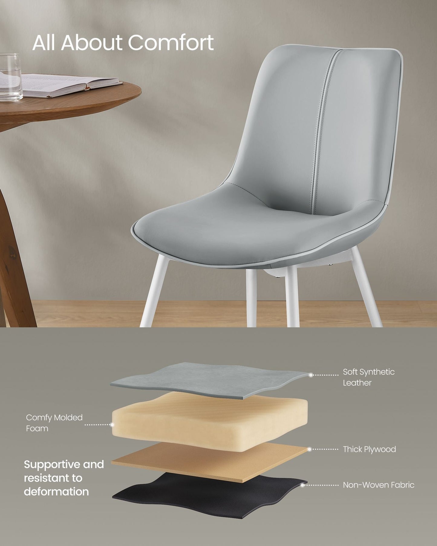Leather Dining Chairs Set of 4