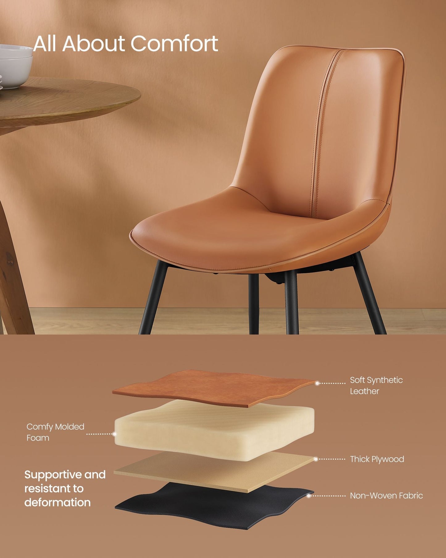 Leather Dining Chairs Set of 6