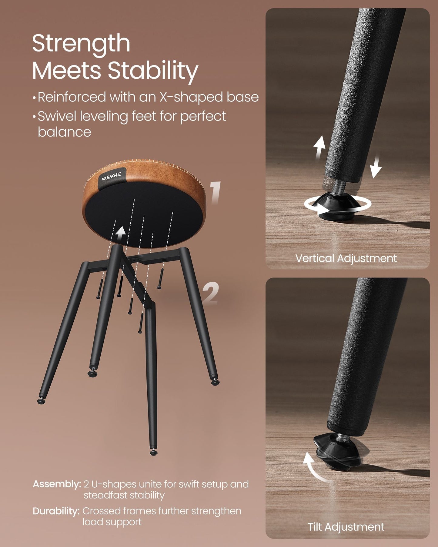 EKHO Collection - Dining Chairs Stools Set of 2
