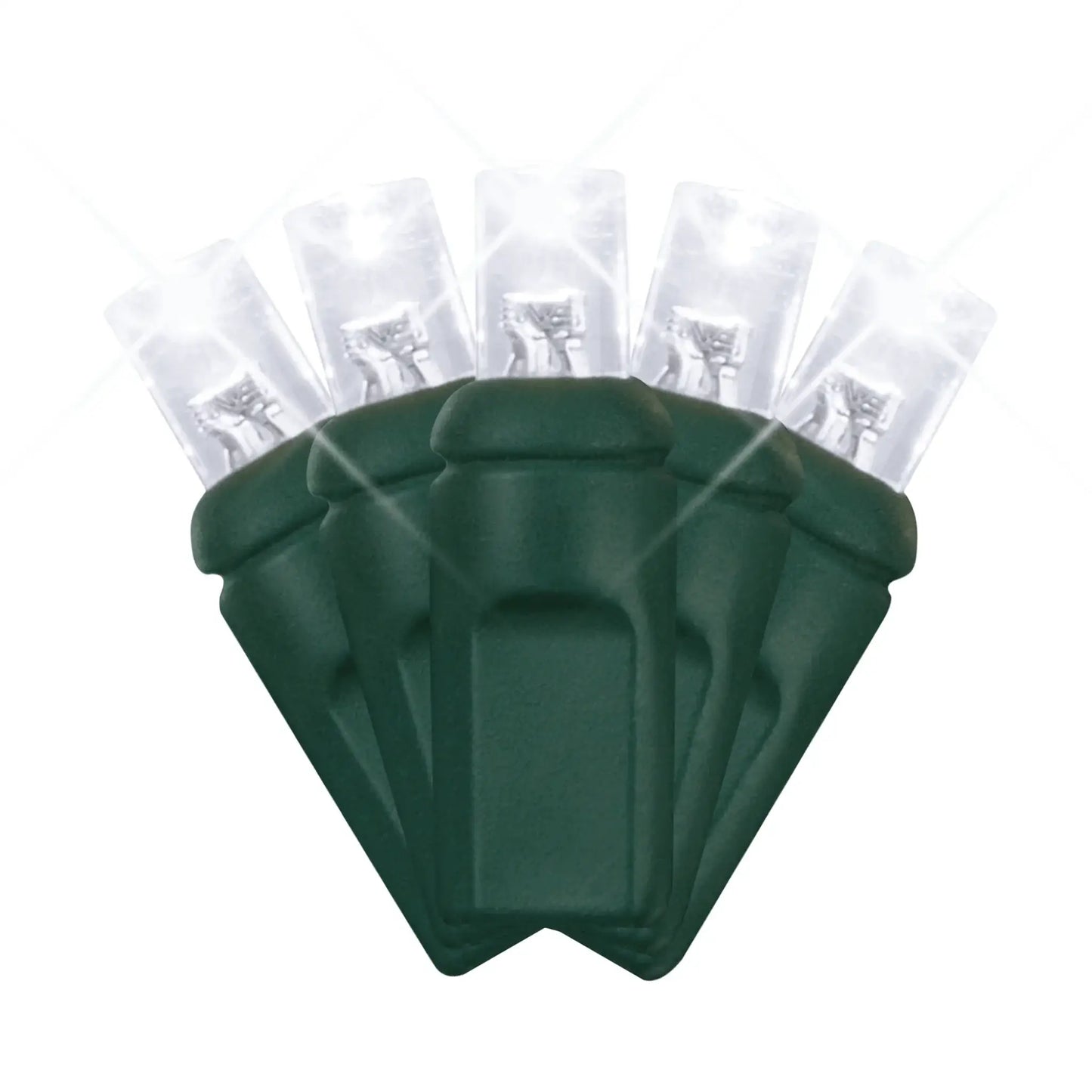 LED Mini Lights 5MM Pure White Twinkle Green Wire  6" Spacing