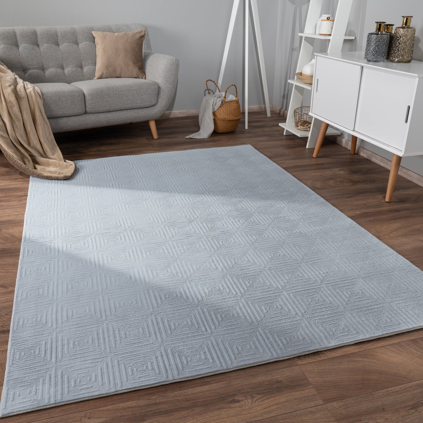 Soft Washable Area Rug Aspen with High-Low Pattern