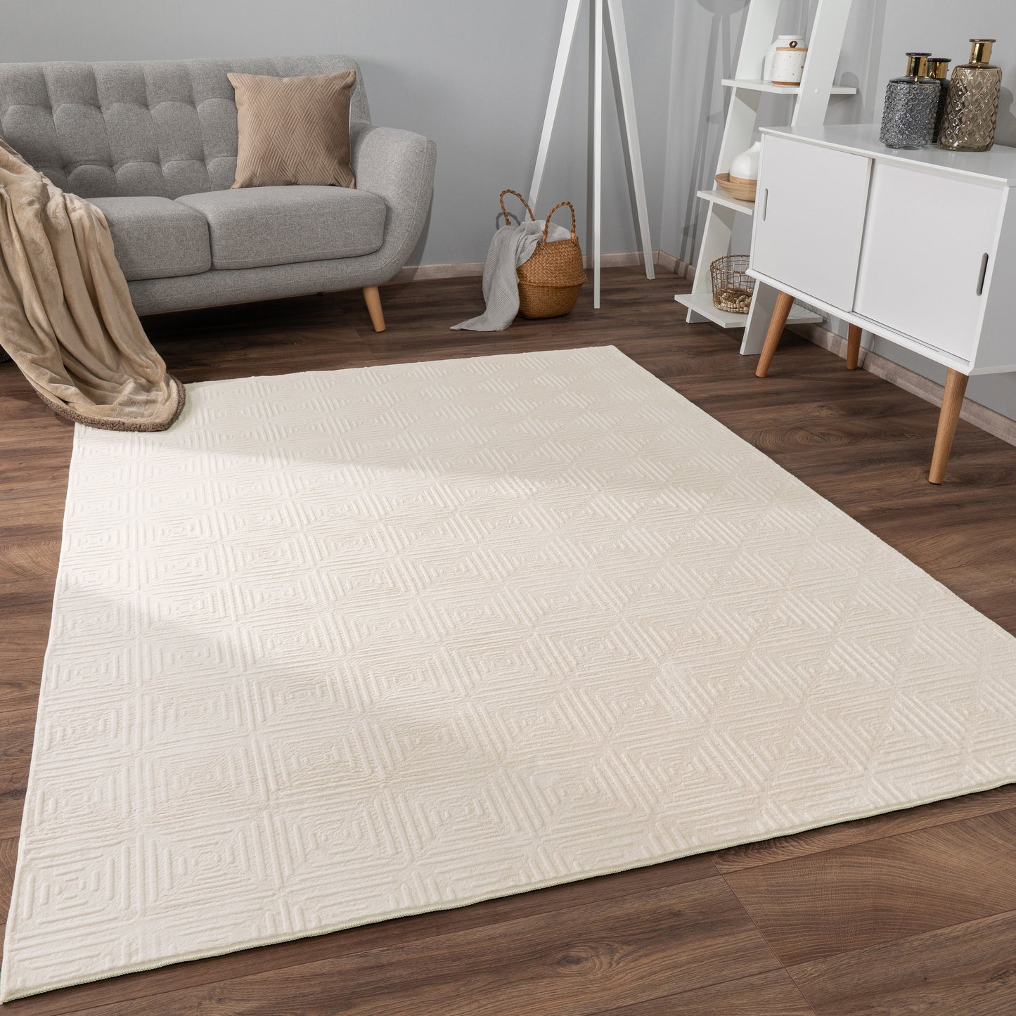 Soft Washable Area Rug Aspen with High-Low Pattern