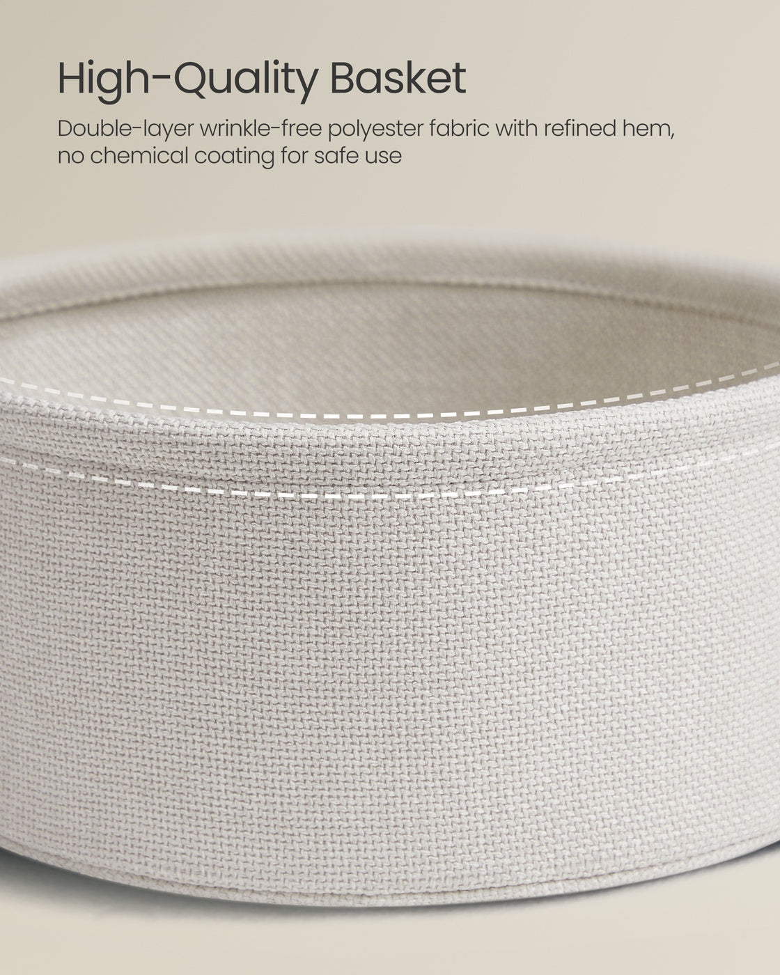 Small End Table with Fabric Basket