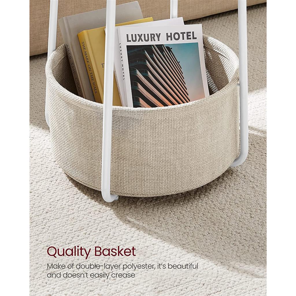 Modern Nightstand with Fabric Basket