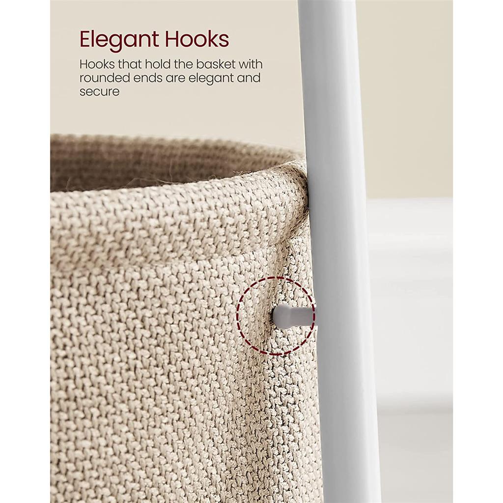 Modern Nightstand with Fabric Basket