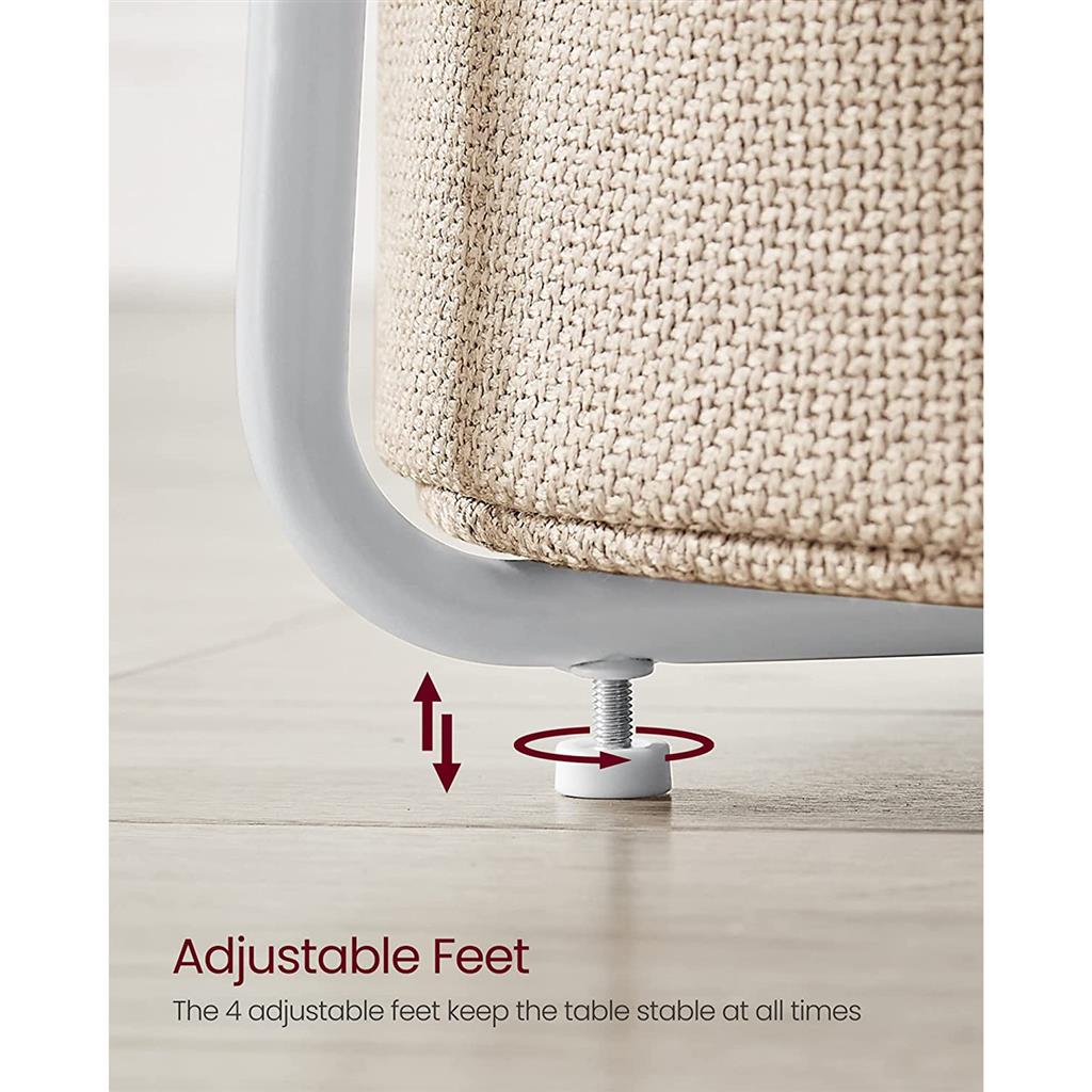 Modern Nightstand with Fabric Basket