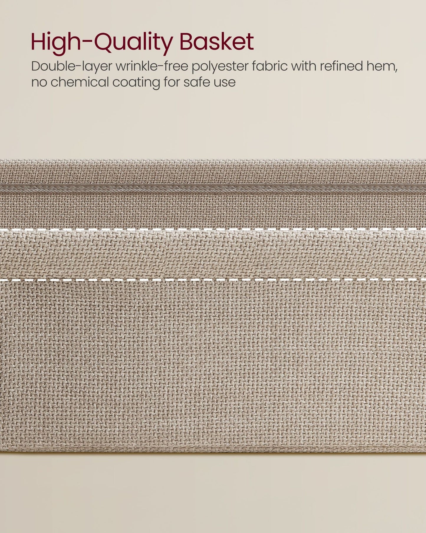 Rectangular Bedside Table with Fabric Basket