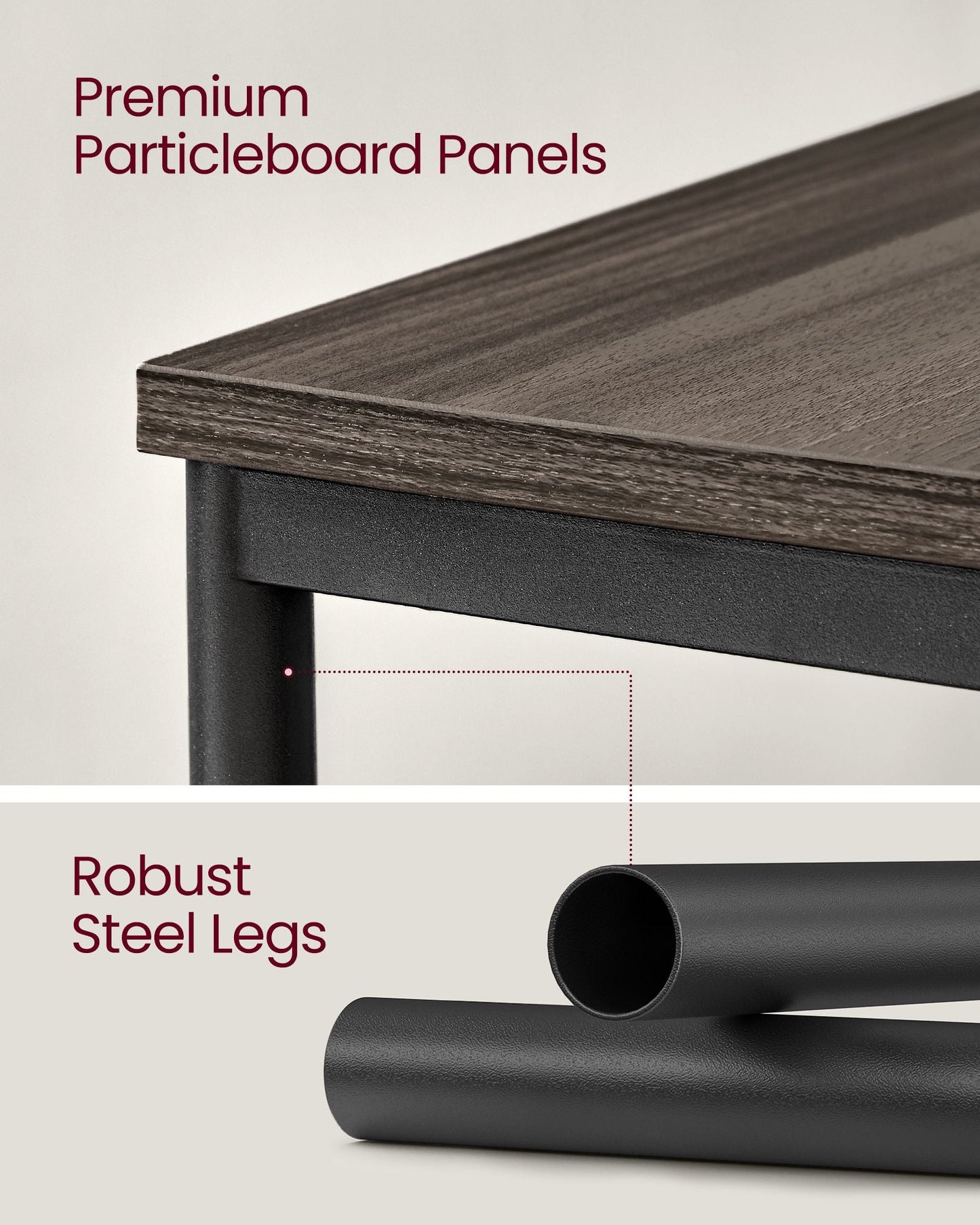 Set of 2 Side Tables Chestnut Brown and Classic Black