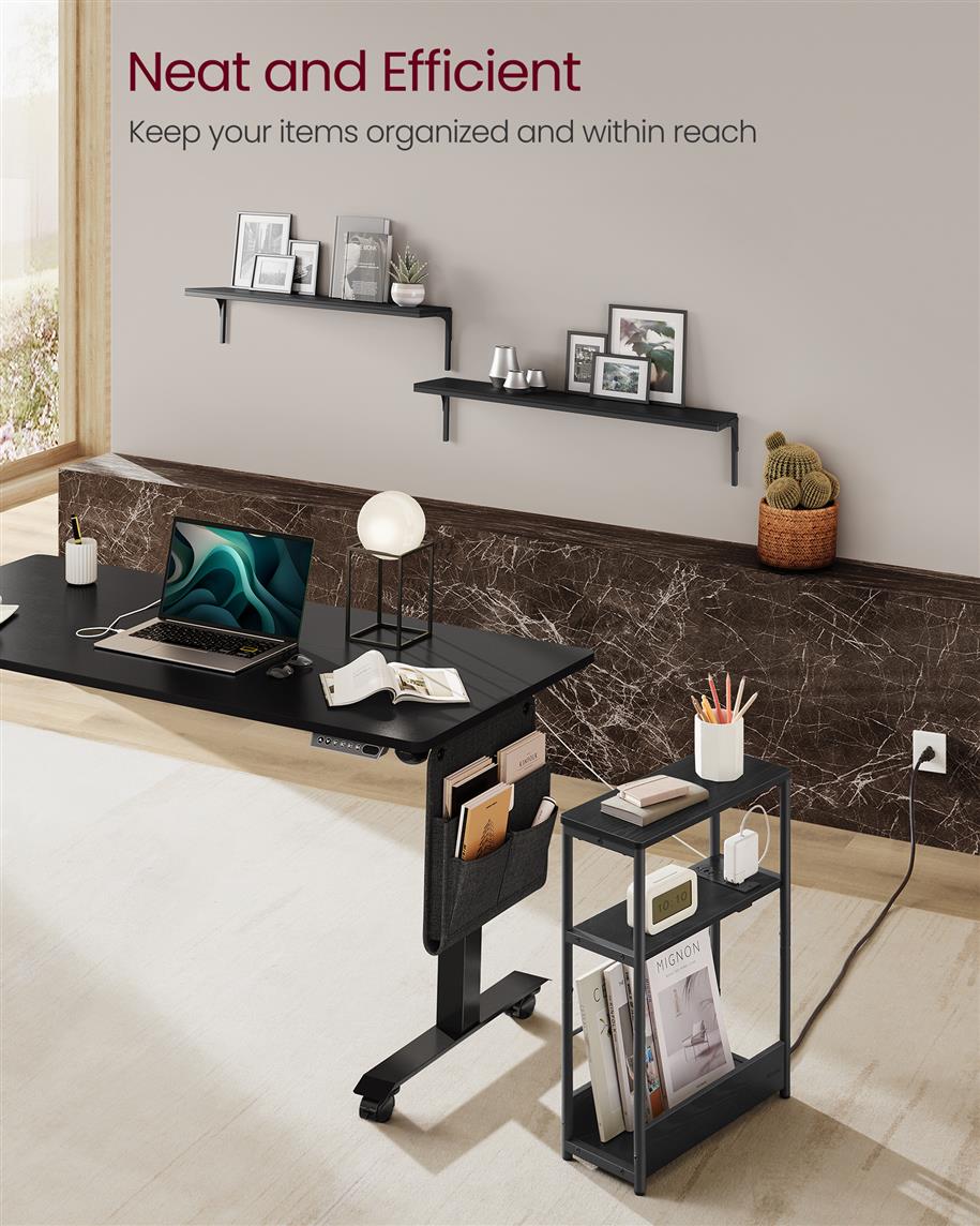 Narrow Side Table with Charging Station