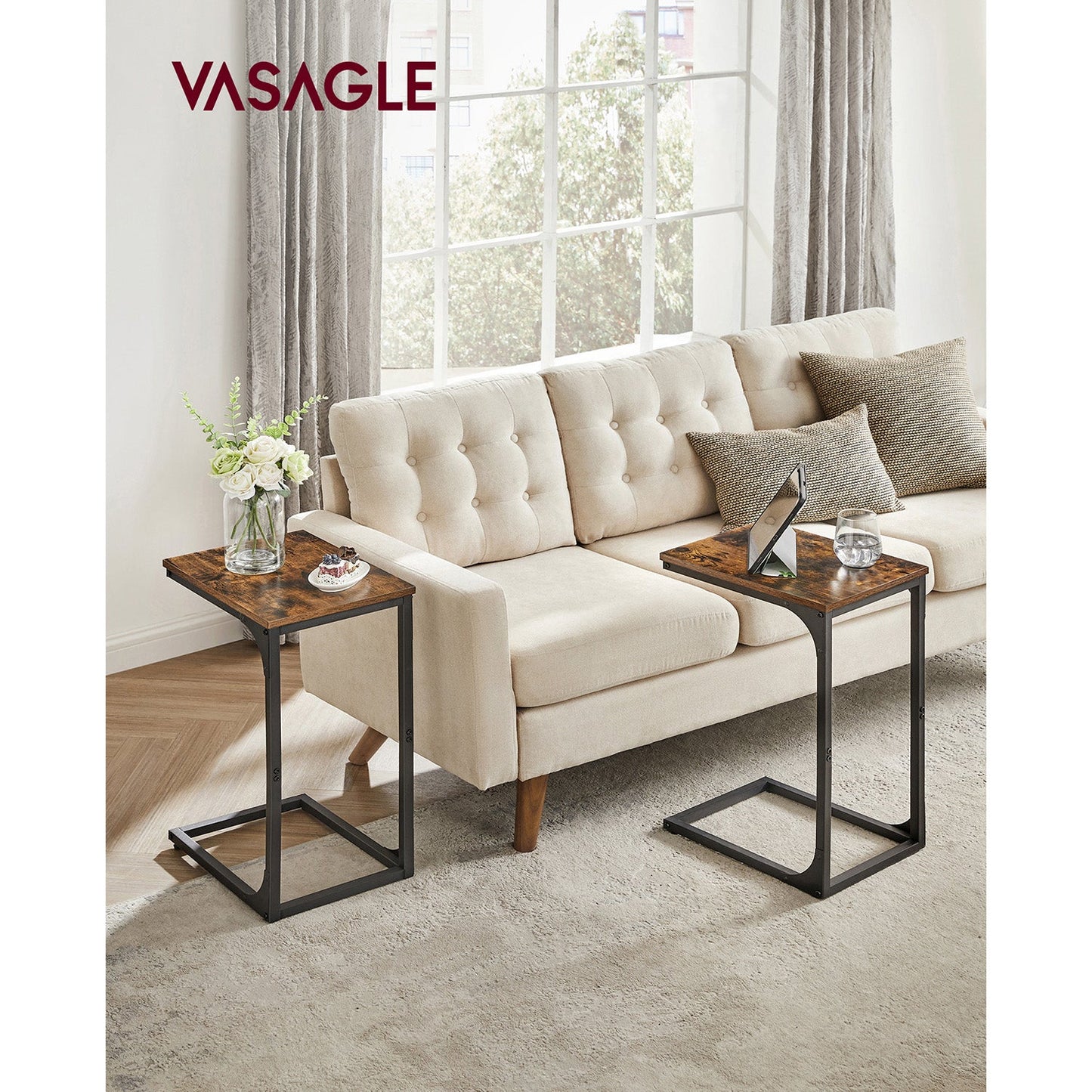 Set of 2 C-Shaped End Table