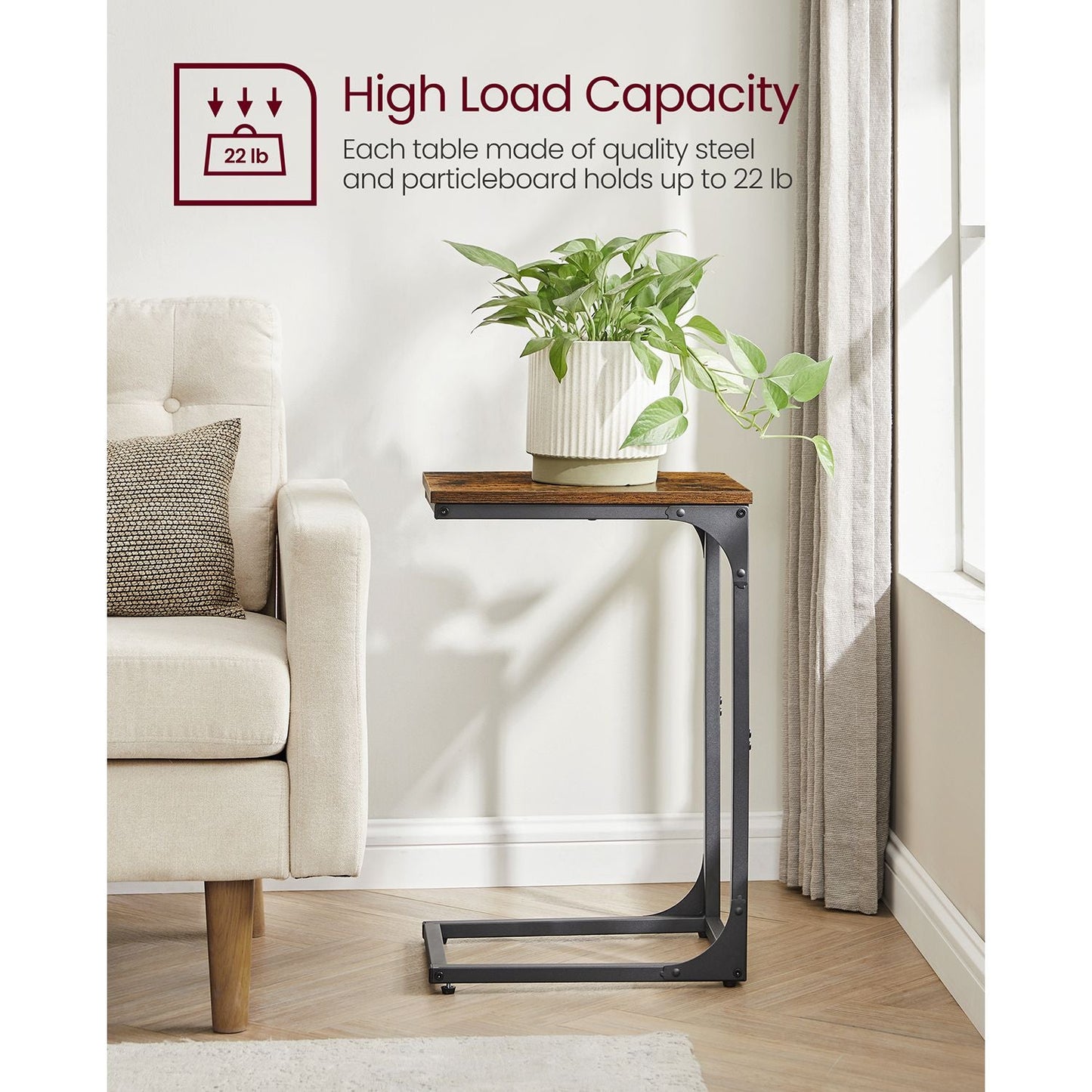 Set of 2 C-Shaped End Table
