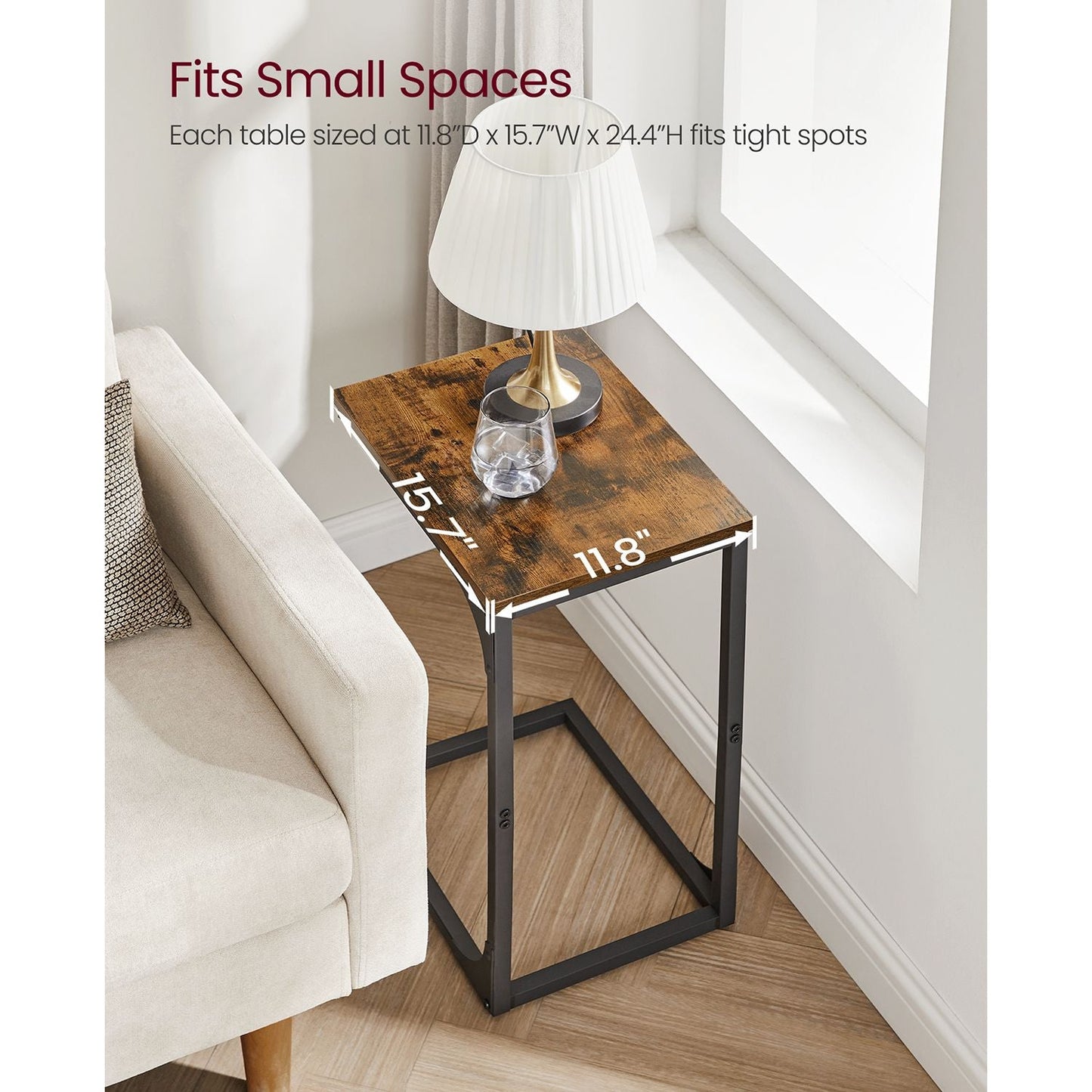 Set of 2 C-Shaped End Table