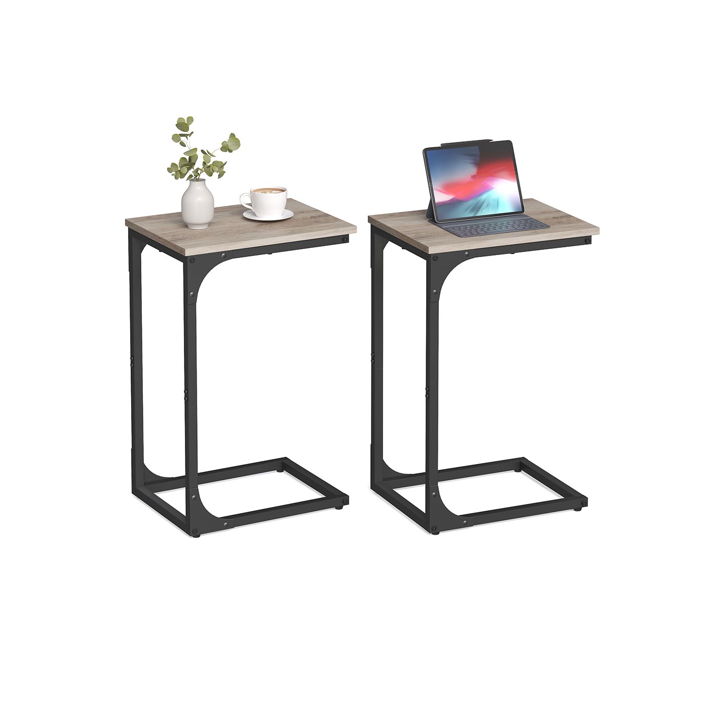 Set of 2 C-Shaped End Table