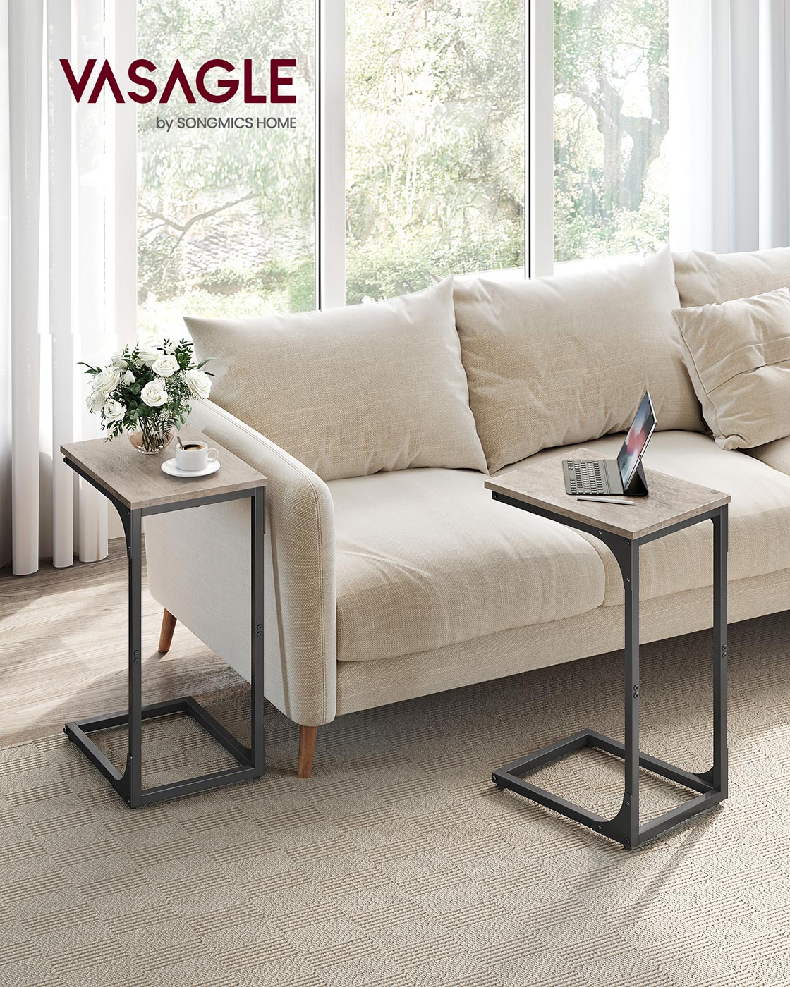 Set of 2 C-Shaped End Table