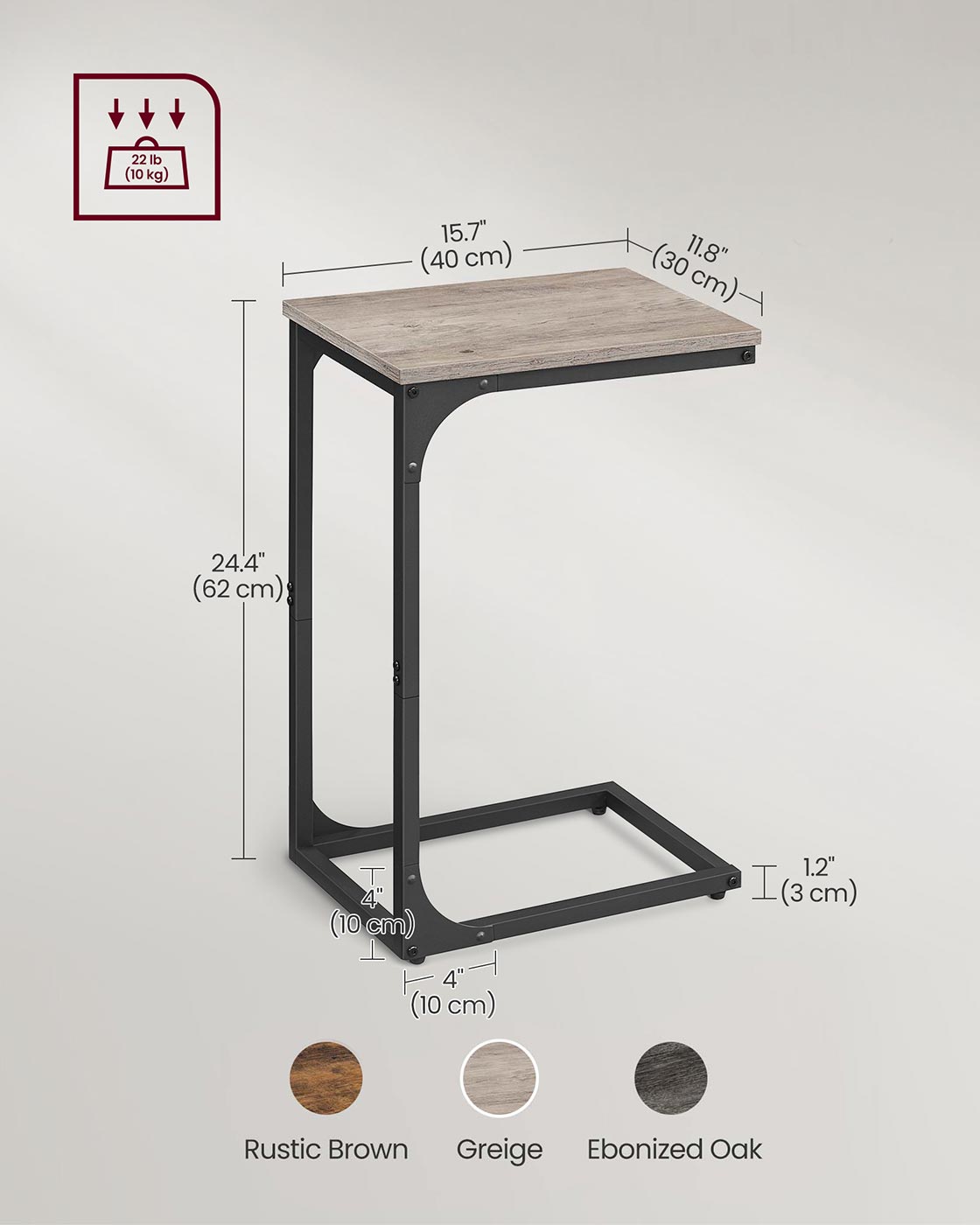 Set of 2 C-Shaped End Table