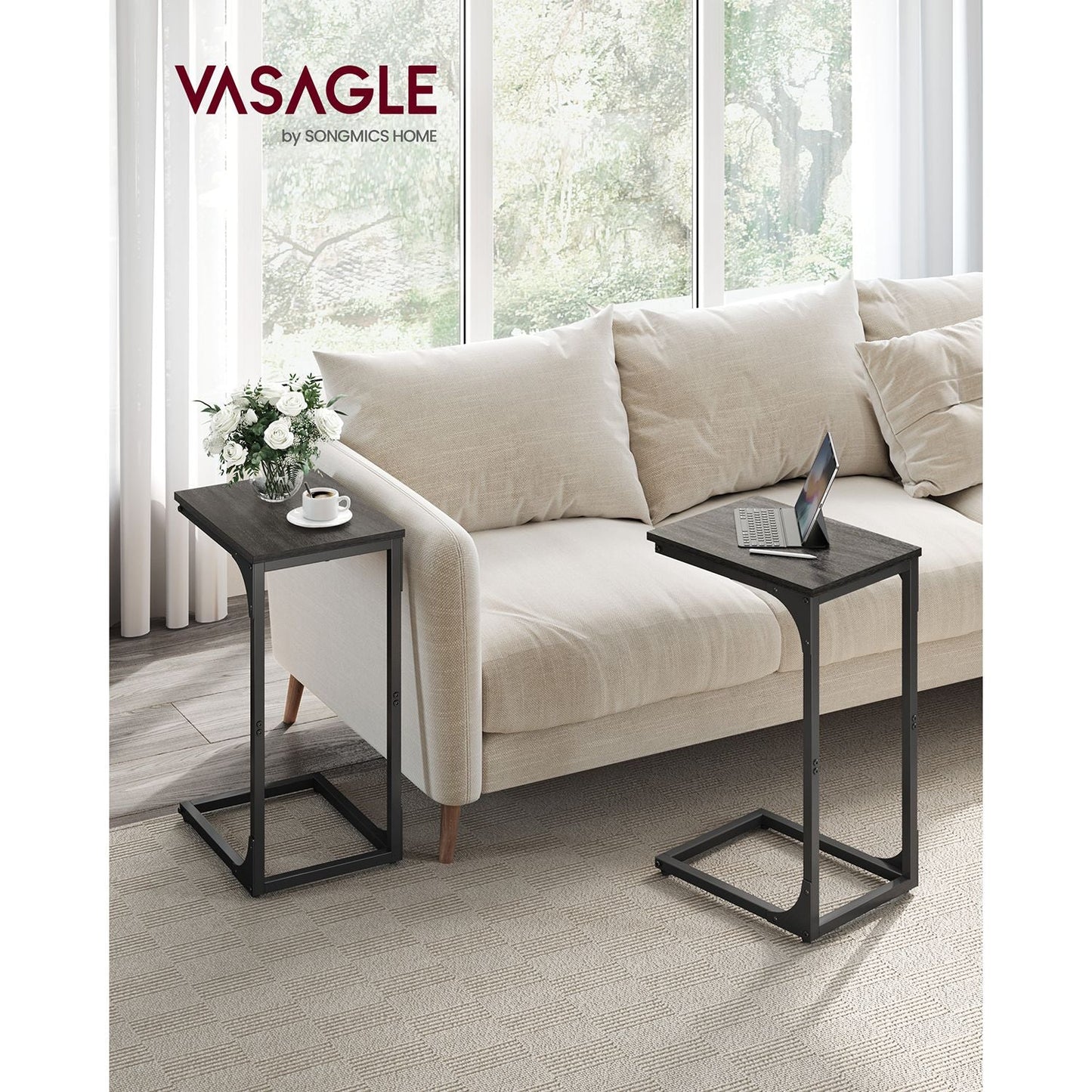 Set of 2 C-Shaped End Table