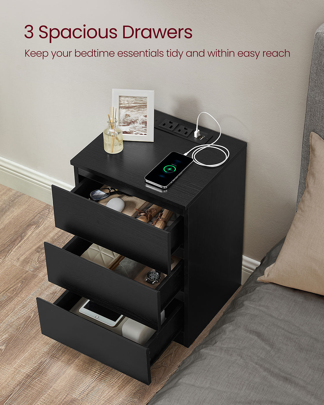 Nightstand with Charging Station