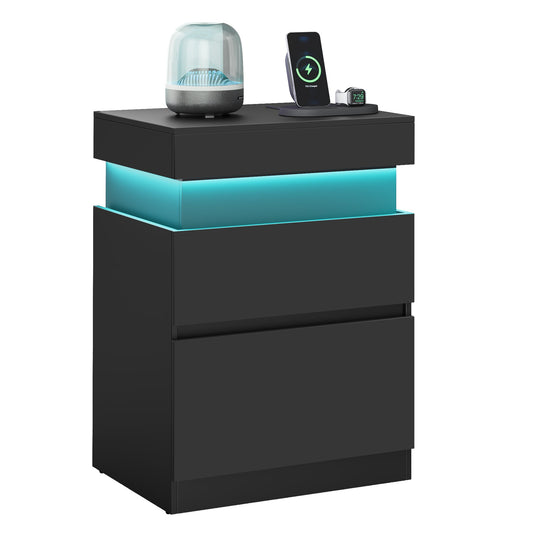 KAILYN Collection - Nightstand with Power Outlets, Sliding Lid
