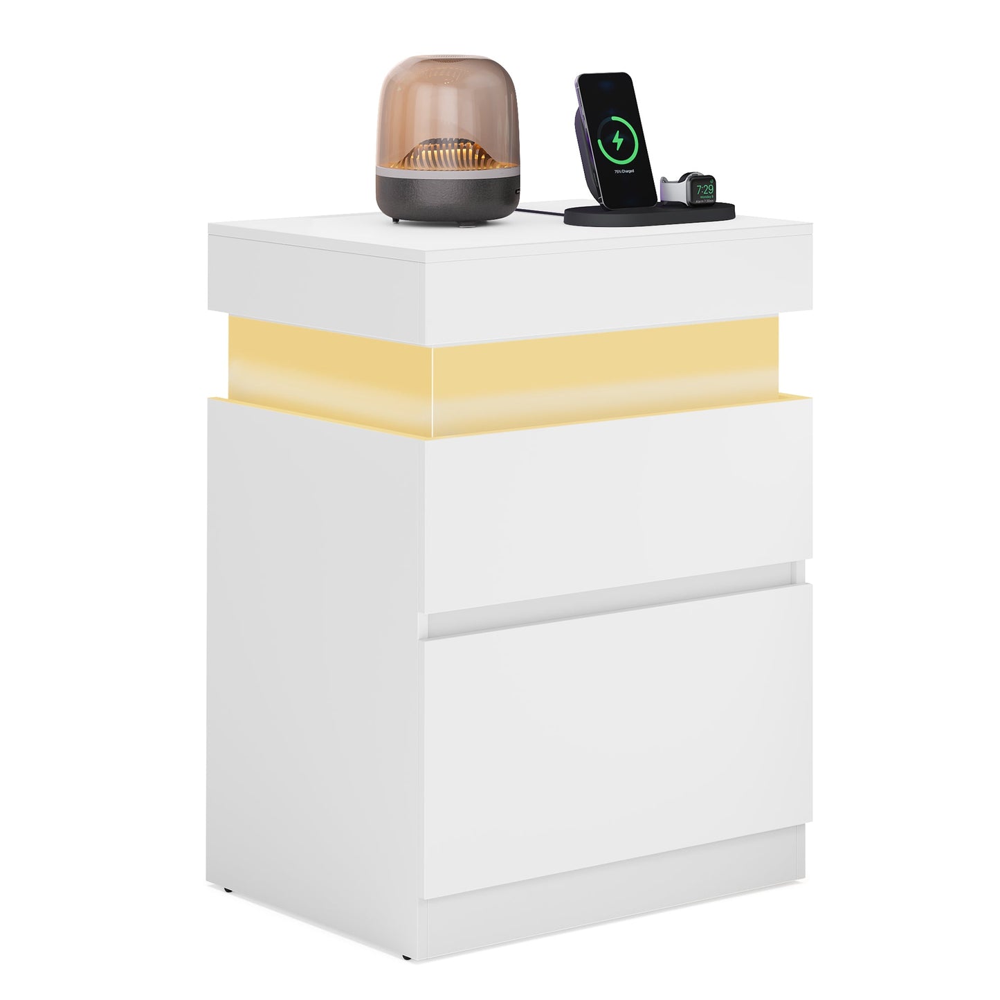 KAILYN Collection - Nightstand with Power Outlets, Sliding Lid