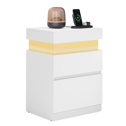 KAILYN Collection - Nightstand with Power Outlets, Sliding Lid