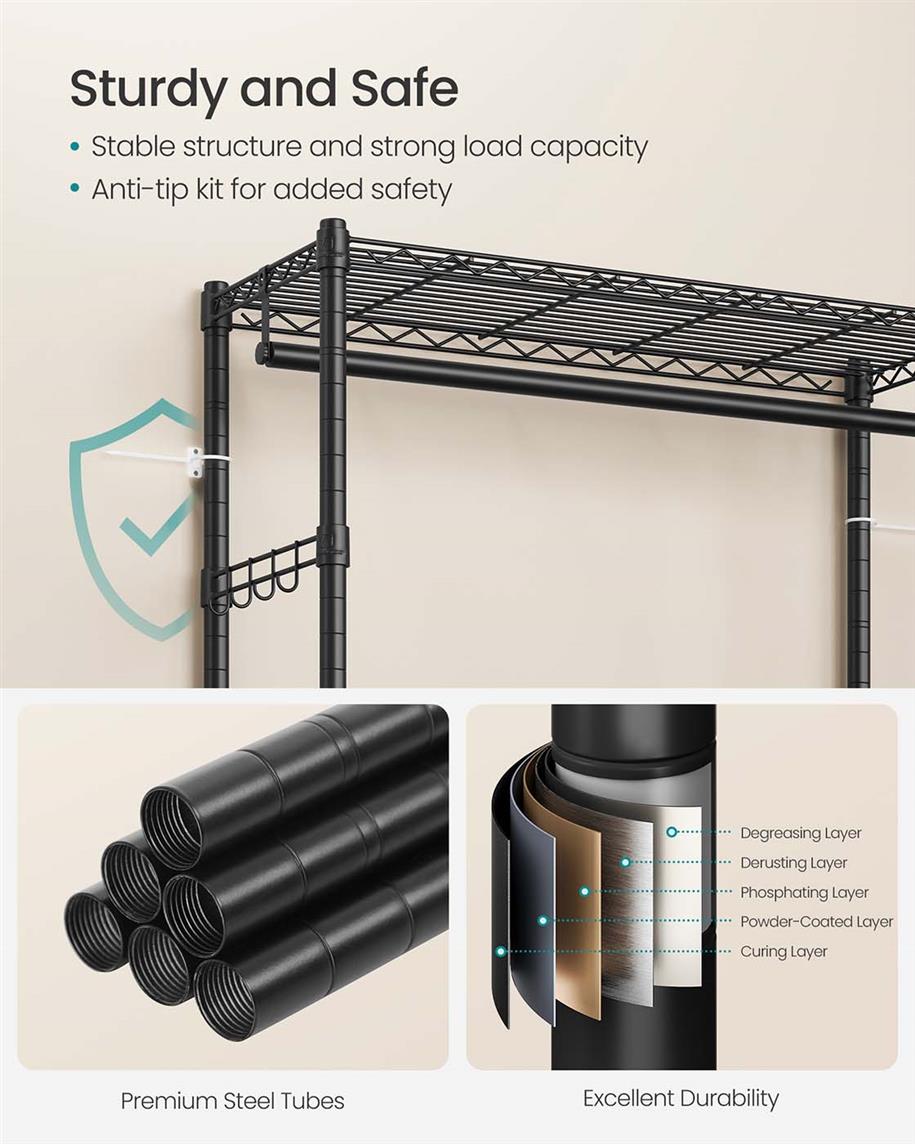 Heavy-Duty Rolling Clothes Rack