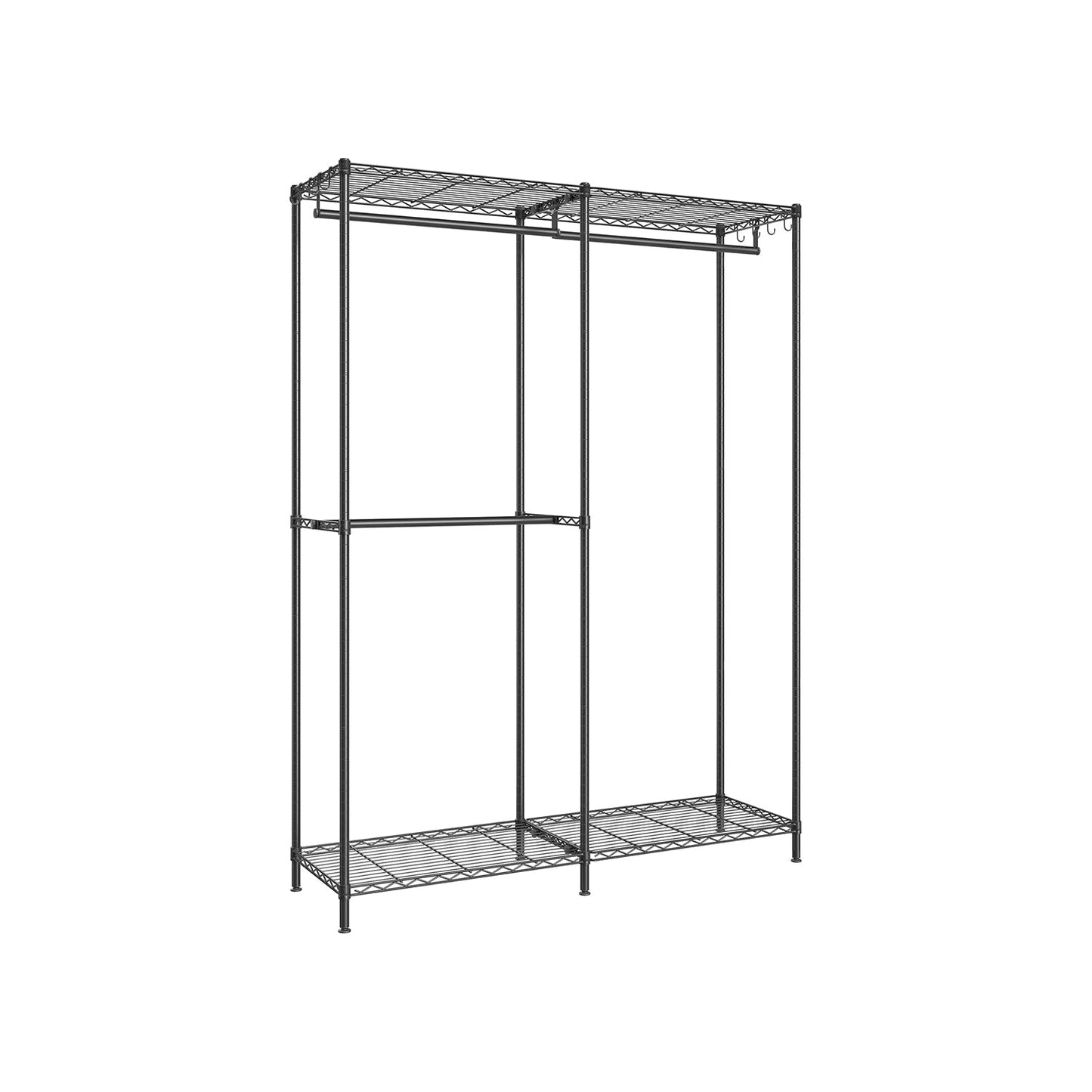 Metal Clothing Rack with Adjustable Shelves and Hanging Rails